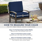 Arden Selections Outdoor Dining Chair Cushion 20 X 20, Rain-Proof, Fade Resistant 20 X 20, Sapphire Blue Ashland Jacobean