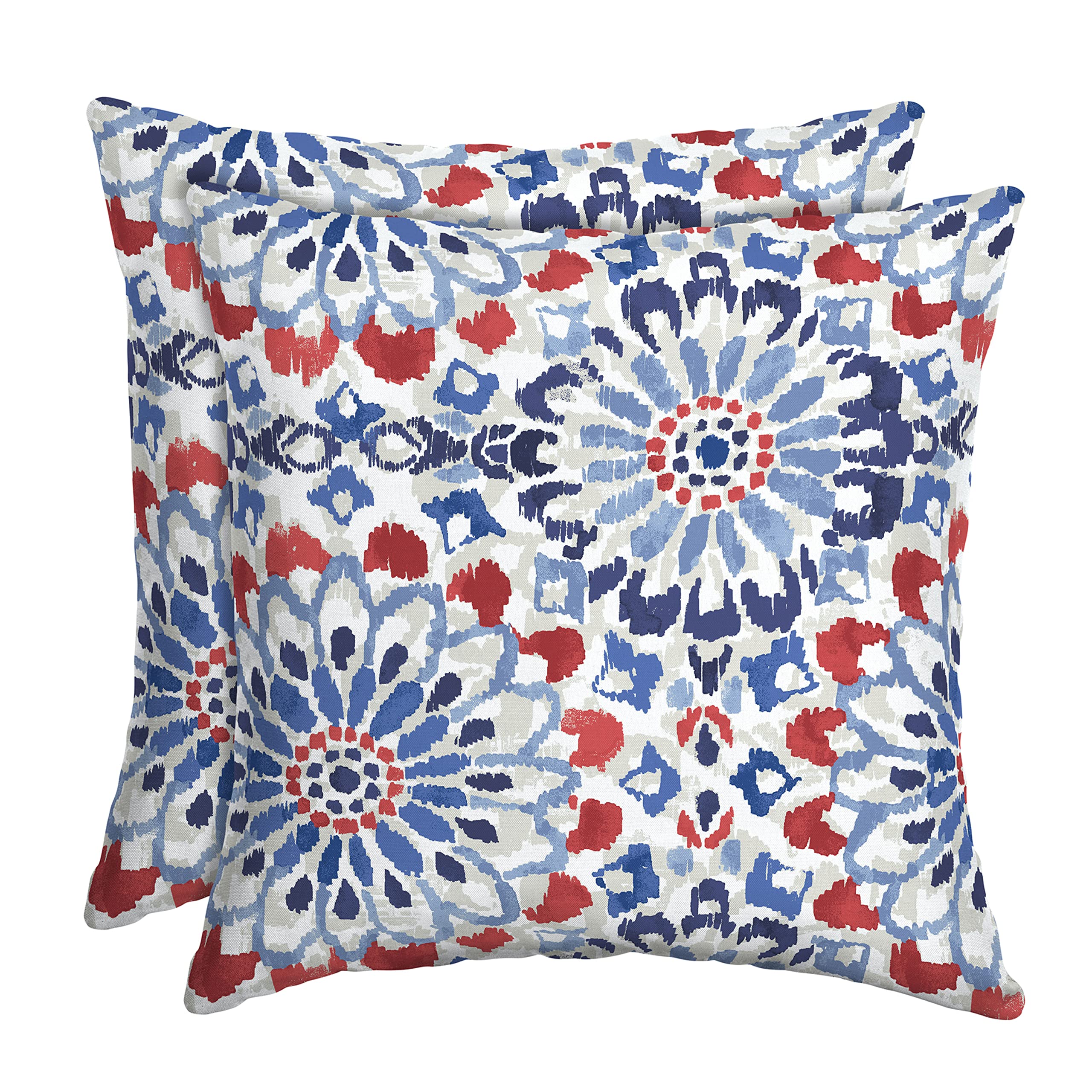 Arden Selections Outdoor Toss Pillow, 16 x 16, Clark Blue, Polysoft Polyester, 2 Pack