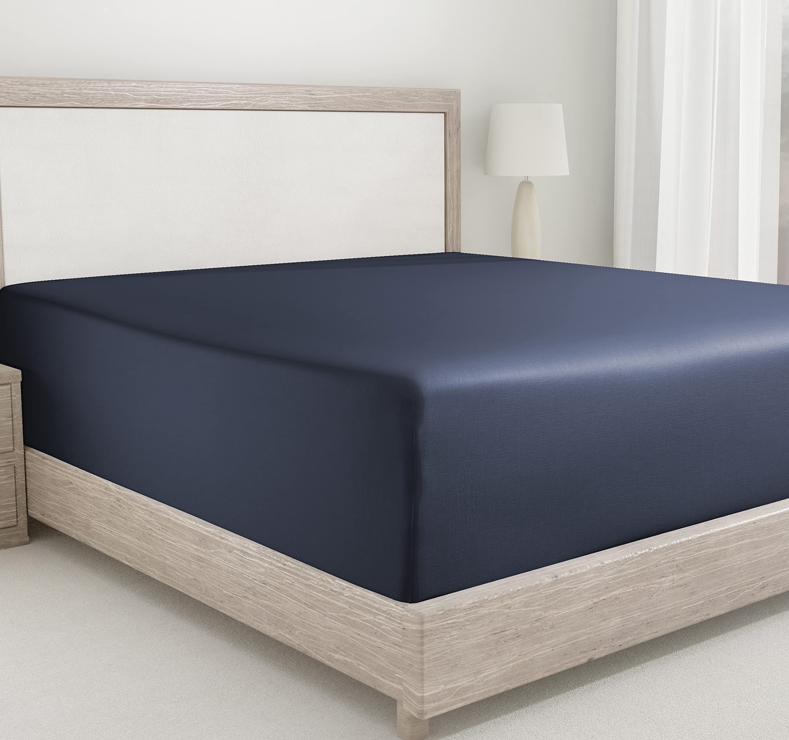 California Design Den Fitted Sheet Full Cotton, Deep Pocket Soft 400 Thread Count 100% Cotton, No Pop-Off Elastic, Durable Satee