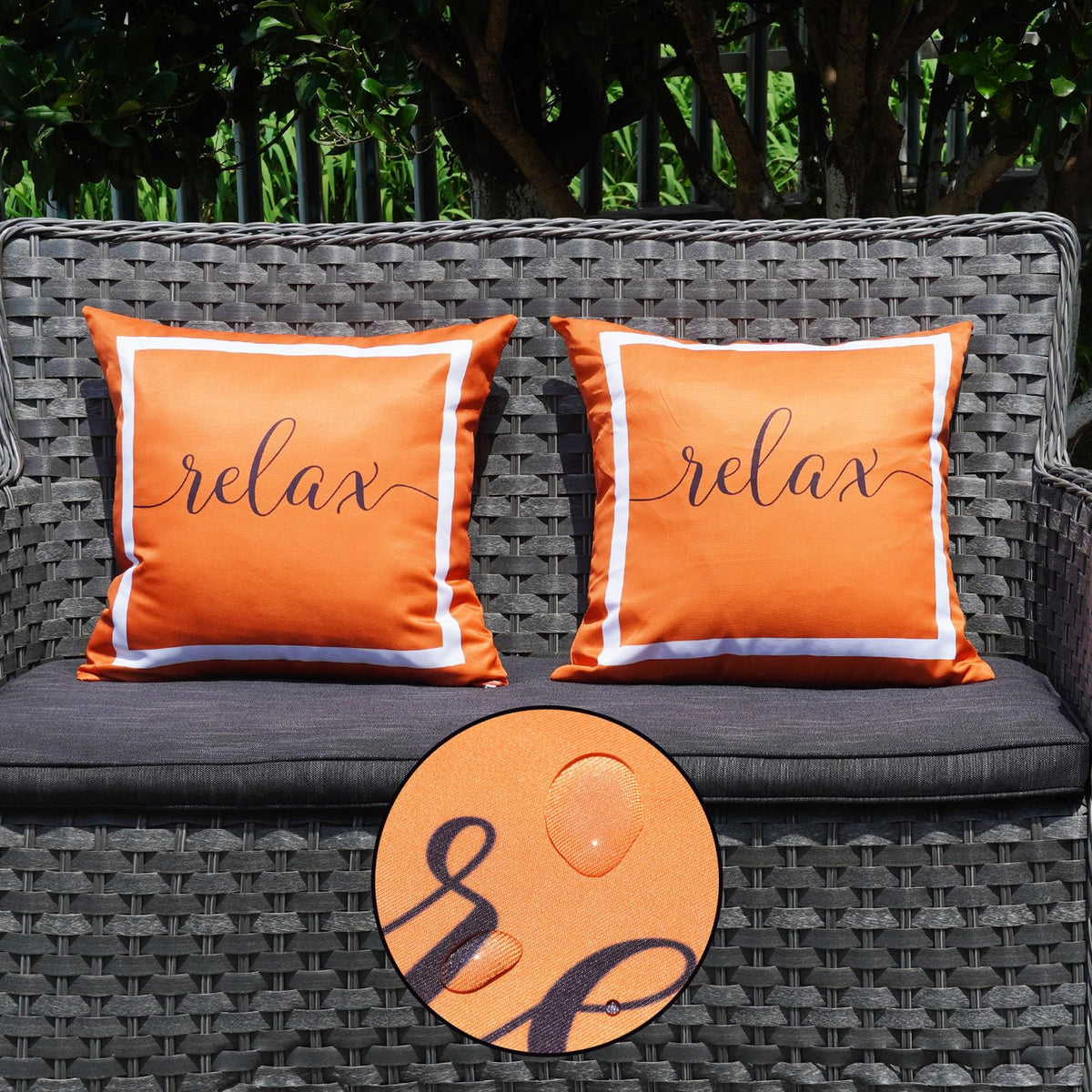 Onway Fall Throw Pillow Covers 18X18 Set Of 2 Dark Yellow And White Relax Outdoor Waterproof Decorative Pillowcase For Patio Fur