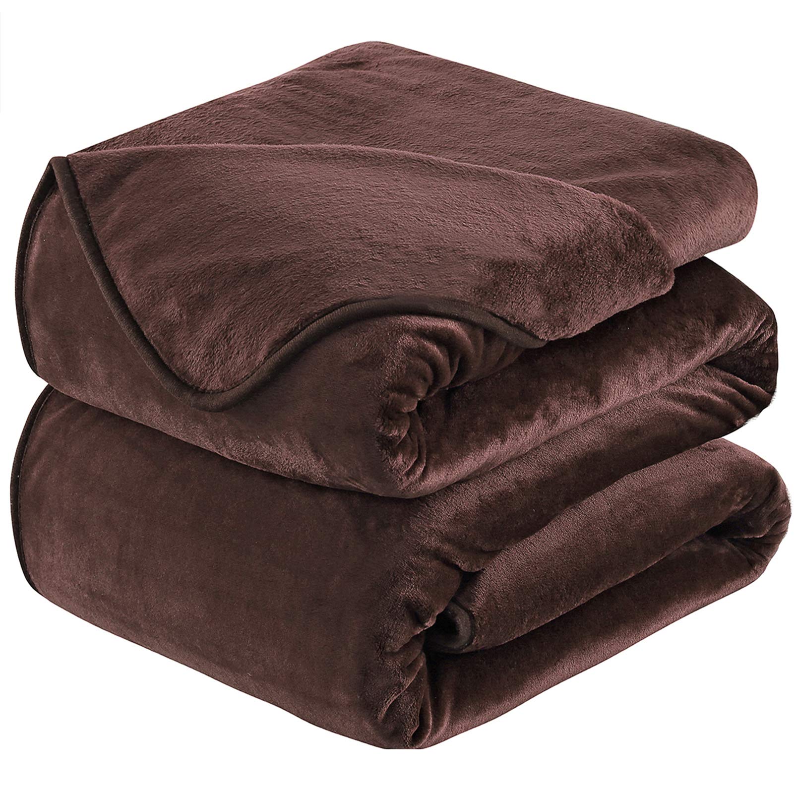 Hozy Soft Blanket Queen Size Fleece Warm Fuzzy Throw Blankets For The Bed Sofa Lightweight 350Gsm Chocolate 90'*90'