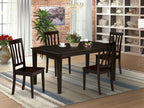 East West Furniture CAAN5-CAP-W 5 Piece Dining Room Table Set Includes a Rectangle Kitchen Table and 4 Dining Chairs, 36x60 Inch, Cappuccino