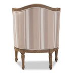 Baxton Studio Striped Charlemagne Traditional French Accent Chair, Oak Brown