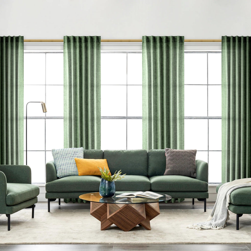 Meetbily Back Tab Curtains 92 Inches Long 2 Panels For Living Room Semi Sheer Pleated Linen Curtain Drape Light Filtering Breath