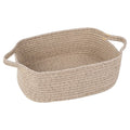 BOMINICA Cotton Rope Storage Basket with Handles, Natural Woven Basket, Decorative Rectangle Organizer Bin for Home, Nursery, Mo
