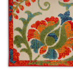 Nourison Aloha Indoor/Outdoor Red Multicolor 2' X 6' Area Rug, Easy Cleaning, Non Shedding, Bed Room, Living Room, Dining Room, Backyard, Deck, Patio (2X6)