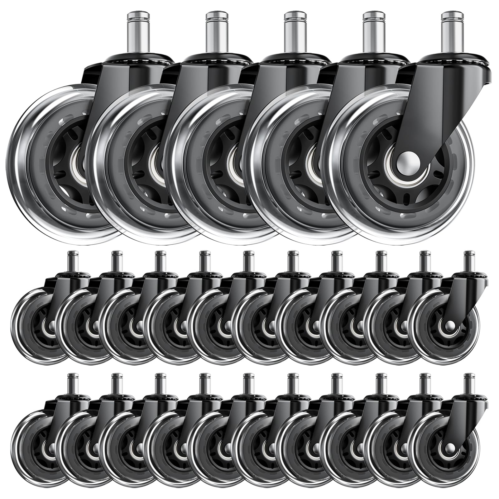 ASHGOOB Office Chair Wheels, Set of 25 Caster Wheels Office Accessories, 3 Inch Heavy Duty Casters for Chairs to Replace Office 