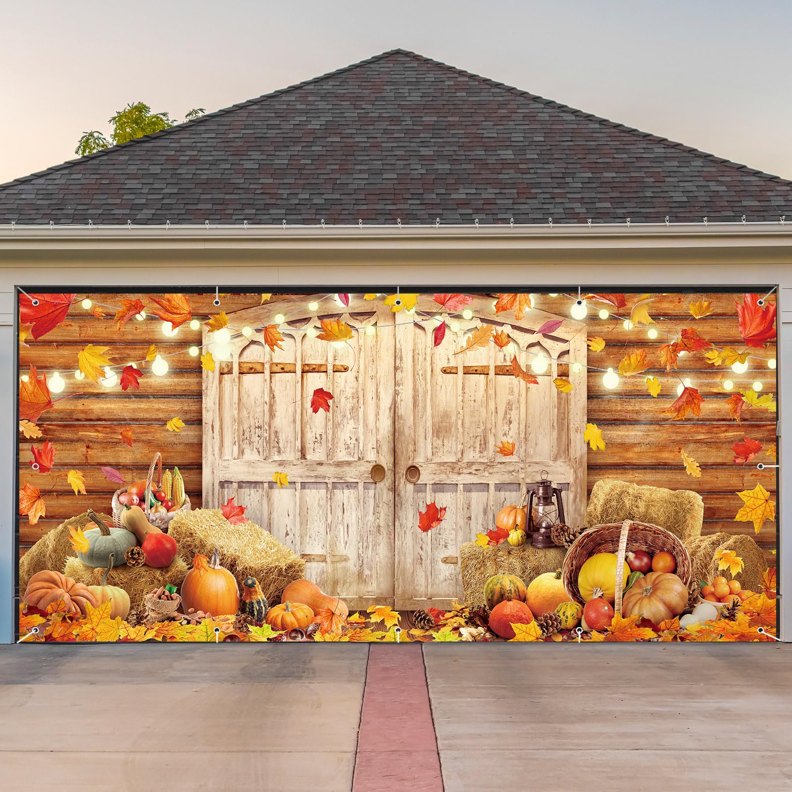 6 X 13 Ft Fall Garage Door Banner Large Thanksgiving Backdrop Door Cover Hanging Autumn Garage Door Decorations Banner Fall Holi