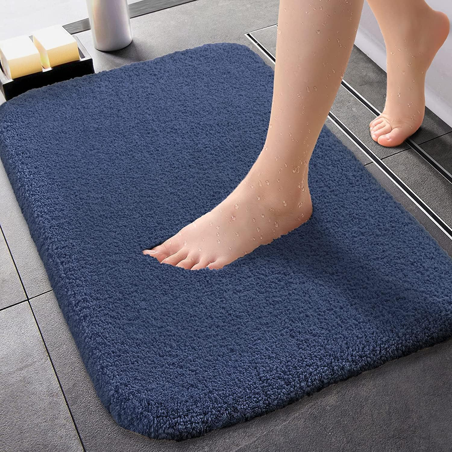 HaRvic Microfiber AntiSkid Bath Mat Water Absorbent Bathroom Mat for Kitchen Bedroom Shower Rugs Door Mat Size  (60 x 40)
