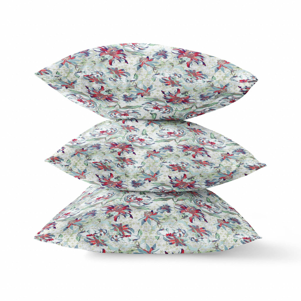 HomeRoots Light Blue Pink 18' Light Green Magenta Roses Zippered Suede Throw Pillow
