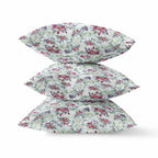 HomeRoots Light Blue Pink 18' Light Green Magenta Roses Zippered Suede Throw Pillow