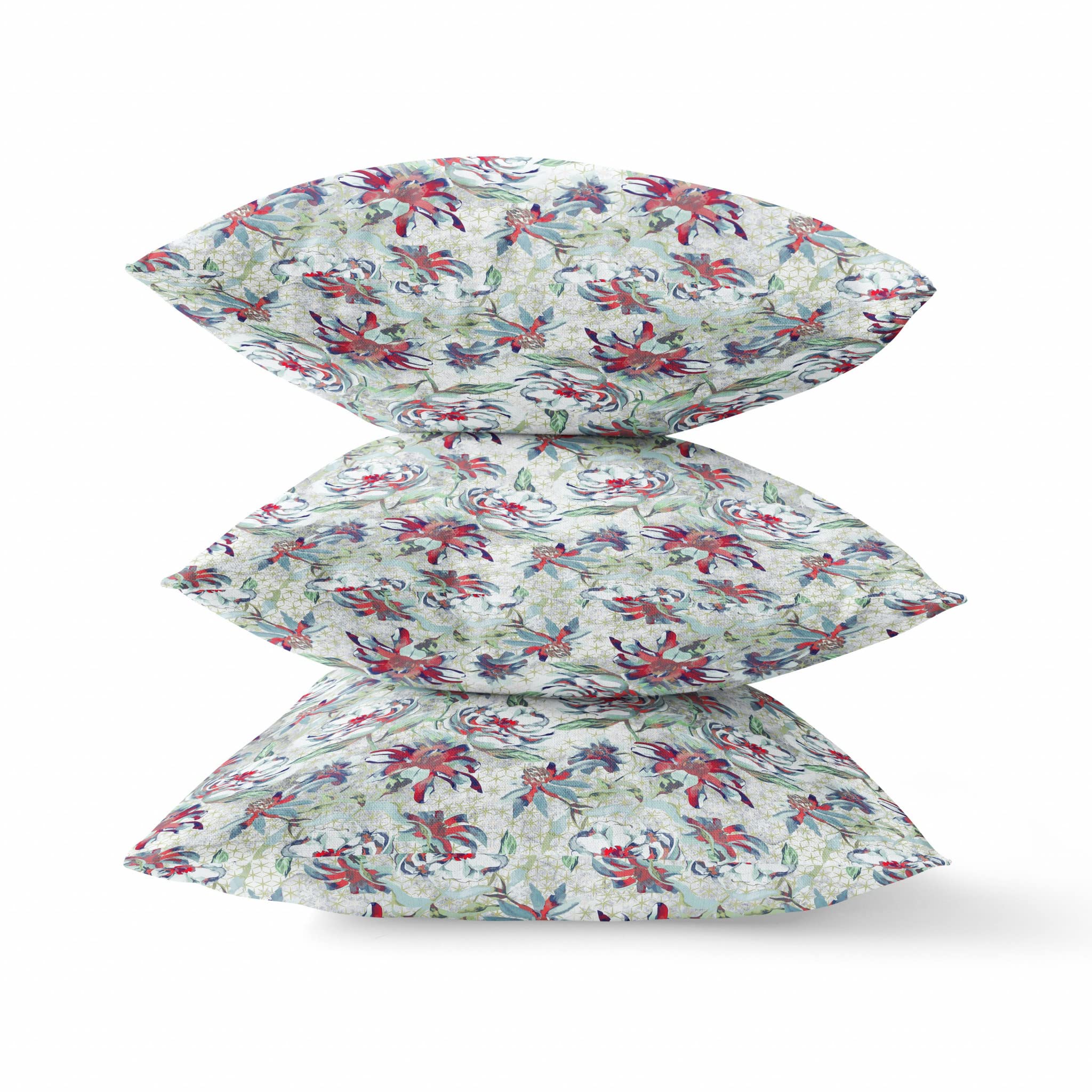 HomeRoots Light Blue Pink 18' Light Green Magenta Roses Zippered Suede Throw Pillow