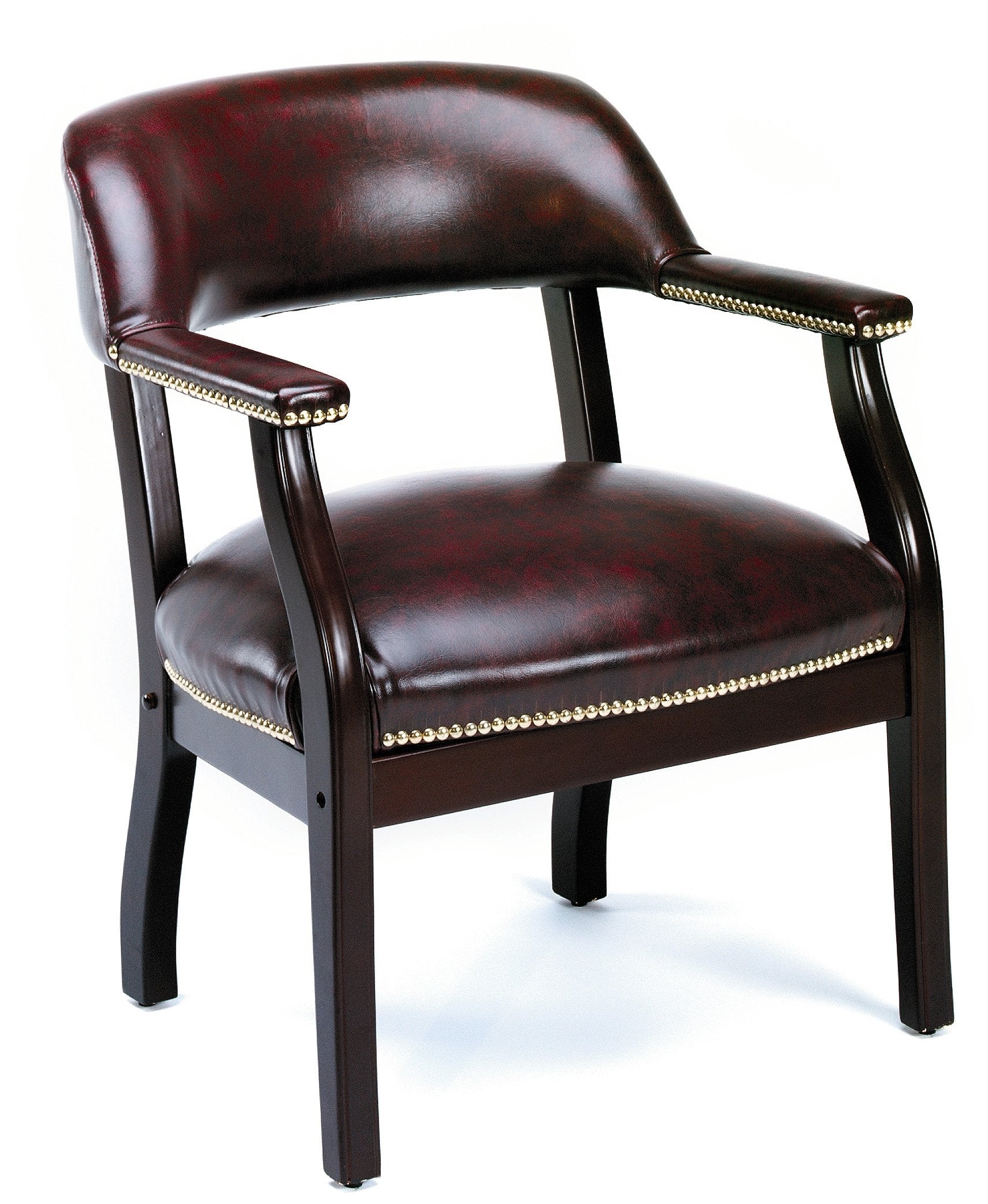 Boss Office Products Traditional Captain's Guest Arm Chair with Casters