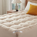 Bedlore Queen Mattress Topper Viscose Derived From Bamboo, Thick Pillow Top Mattress Pad With Stretchable Pockets For 6-18 Inche