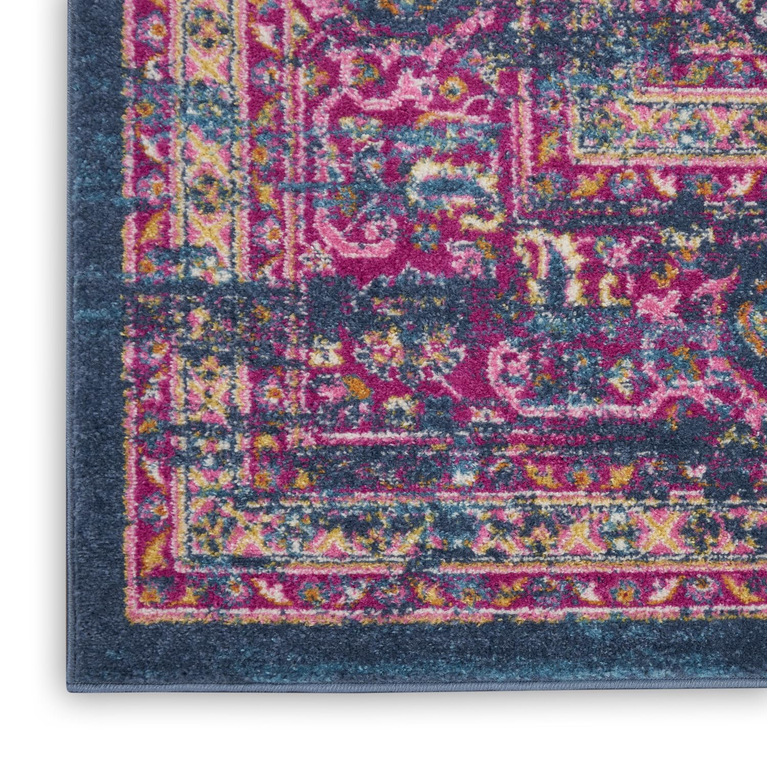Nourison Passion Blue 22' X 34' Area Rug, Boho, Traditional, Easy Cleaning, Non Shedding, Bed Room, Living Room, Hallway, (2' X 3')