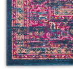 Nourison Passion Blue 2'2' X 10' Area Rug, Boho, Traditional, Easy Cleaning, Non Shedding, Bed Room, Living Room, Hallway, (10' Runner)