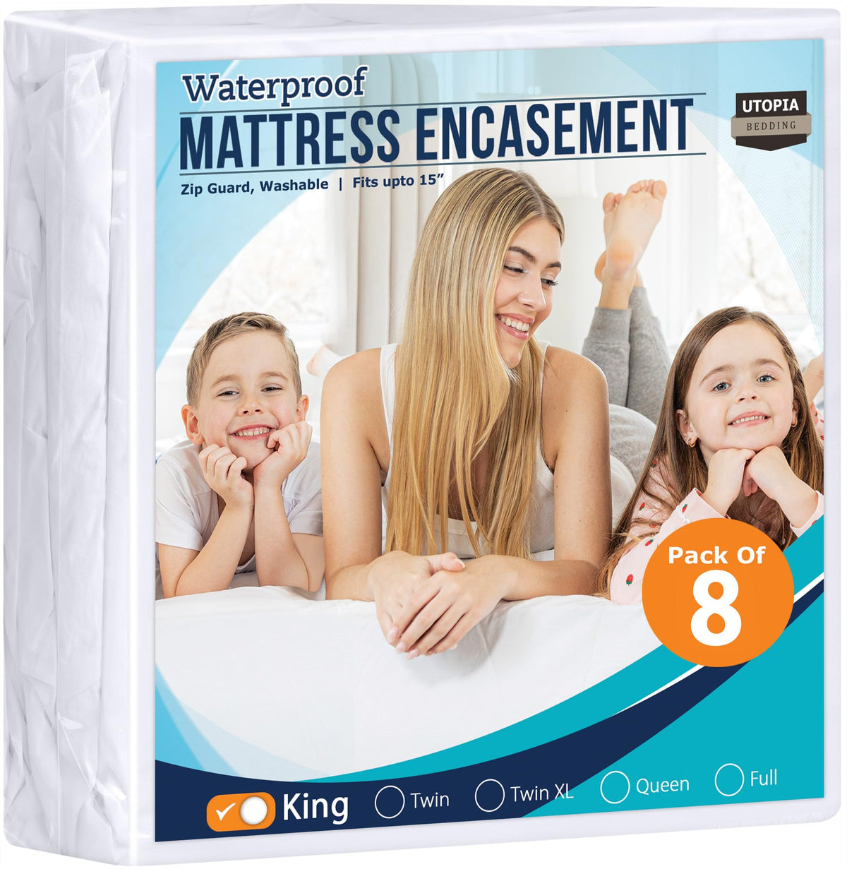 Utopia Bedding Zippered Mattress Encasement King (Pack Of 8) - 100% Waterproof And Bed Bug Proof Mattress Protector - Absorbent,