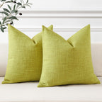 Otostar Linen Throw Pillow Covers Set Of 2 Decorative Square Pillowcases Cushion Covers 24X24 Inch For Home Decor Sofa Bedroom Car 60 X 60 Cm Sage Green