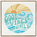 Open Road Brands Good Vibes Only Wall Art - Retro Beachy Wood Wall Decor for Living Room, Sunroom or Bathroom