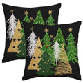 Artmag Christmas Pillow Covers 24X24 Inch Set Of 2 Christmas Tree Black Decorative Throw Pillow Covers Winter Holiday Cushion Ca