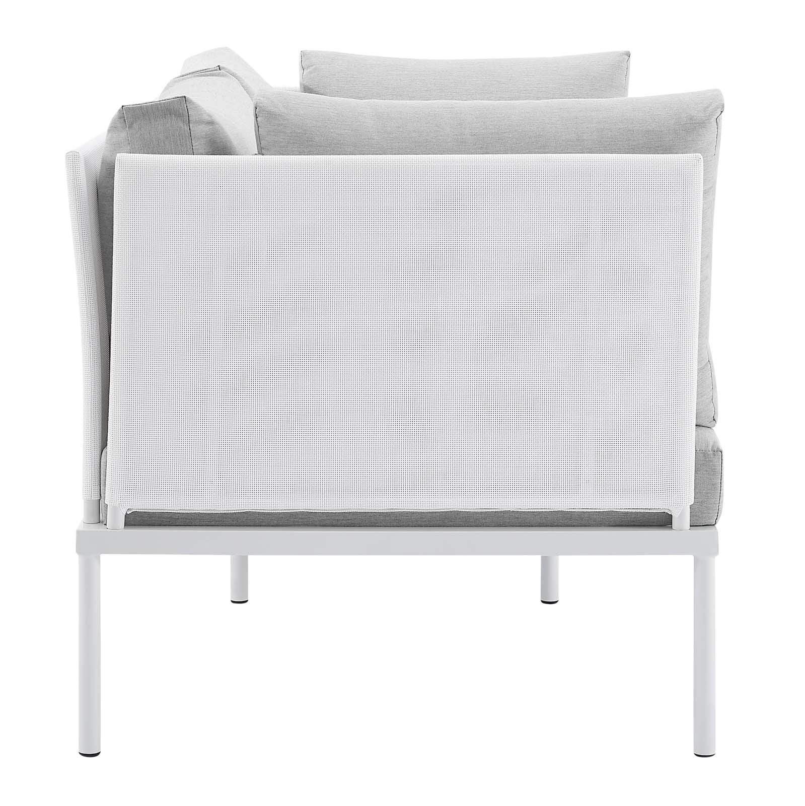 Modway EEI-4963-WHI-GRY Harmony Outdoor Patio Aluminum Loveseat, White Gray