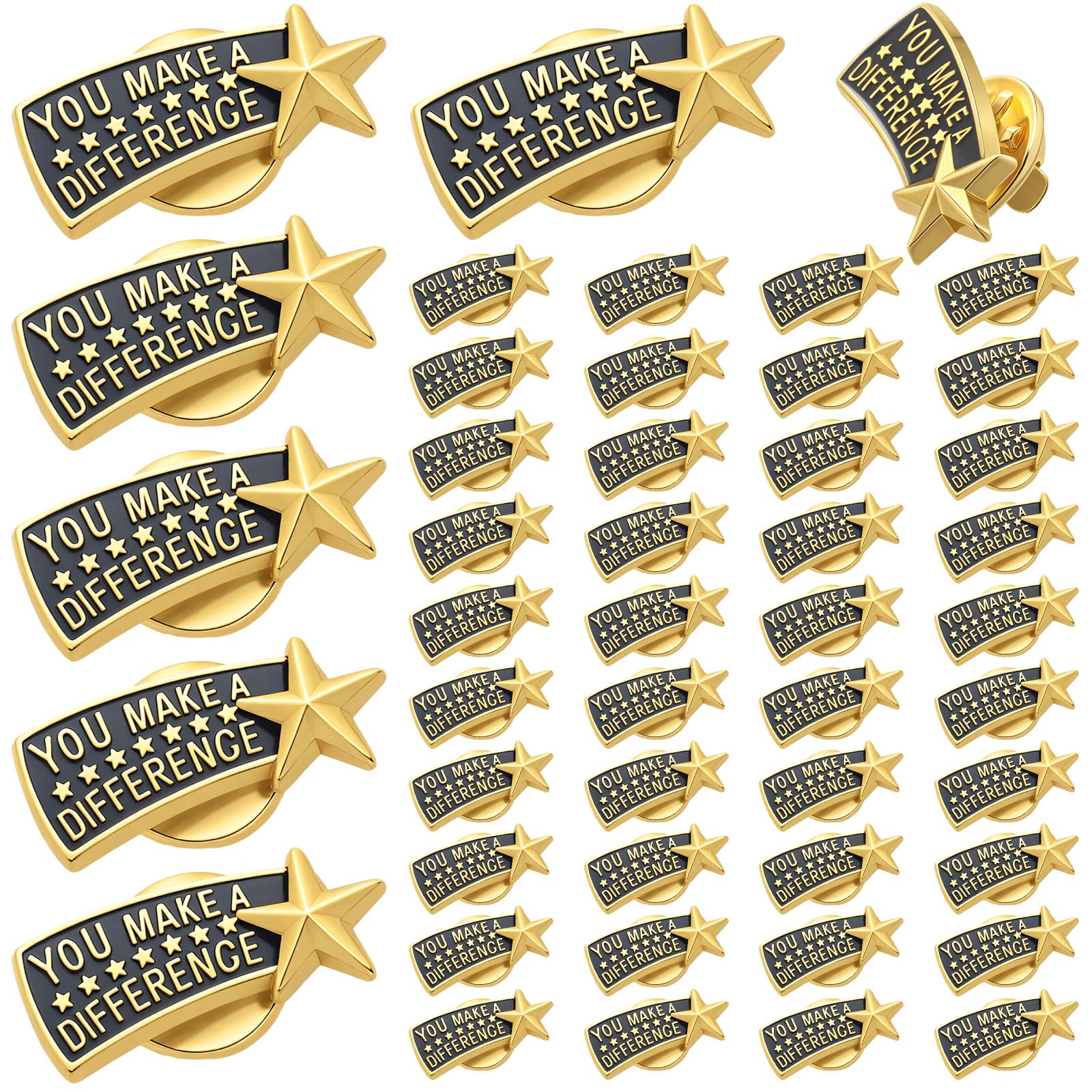 Suncalla 60 Pcs Employee of The Month Pins You Make a Difference Recognition Gifts Star Performer Lapel Pins Employee of The Mon