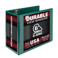 Samsill Durable 6 Inch Binder, Made In The Usa, Locking D Ring Binder, Customizable Clear View Cover, Green, Holds 1225 Pages