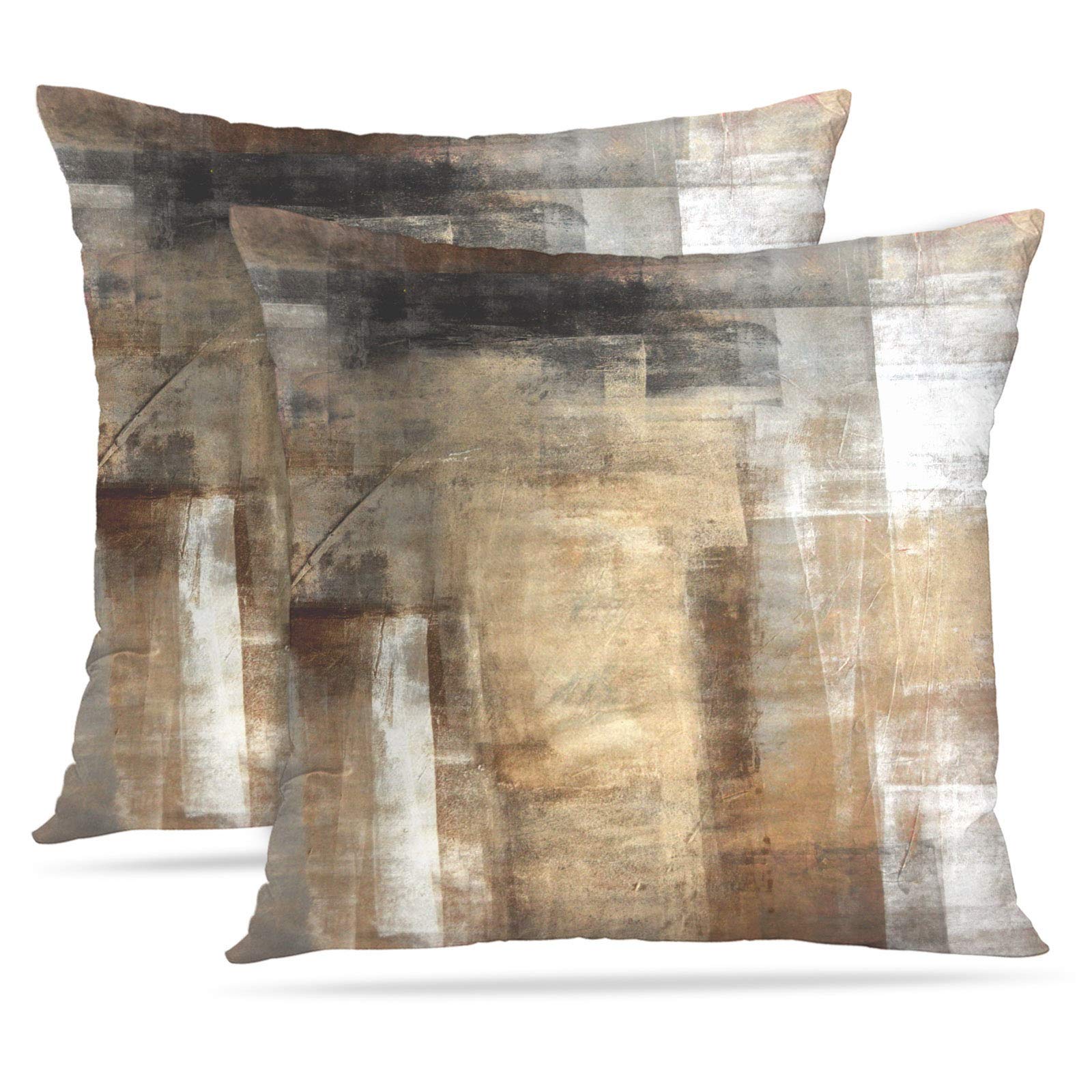 Britimes Throw Pillow Covers Modern Home Art Decor, 18 X 18 Inches Set Of 2 Pillow Cases Decorative, Abstract Oil Painting Pillo