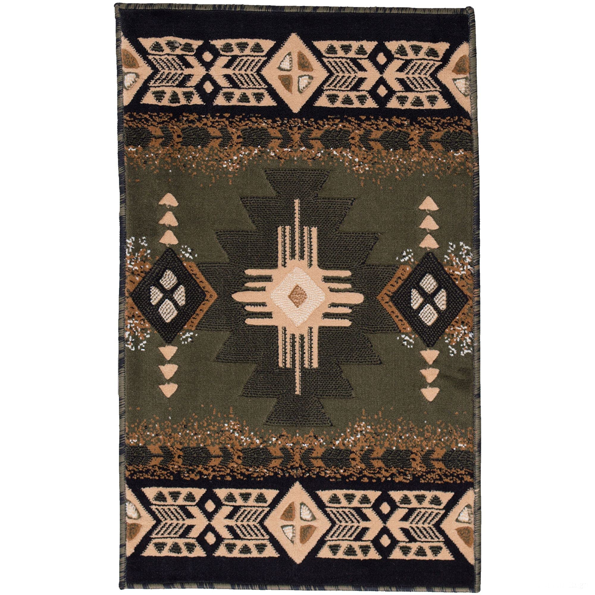 YHSF South West Native American Area Rug C318 (Sage Green, 2 Feet x 3 Feet 4 Inches)
