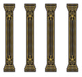 Beistle 4 Piece Roaring 20s Column Pull Down Cut Outs 1920s Theme Awards Night Party Decorations, Black/Gold