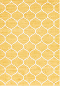Unique Loom Trellis Frieze Collection Area Rug - Rounded (7' 1'' x 10', Yellow/ Ivory)