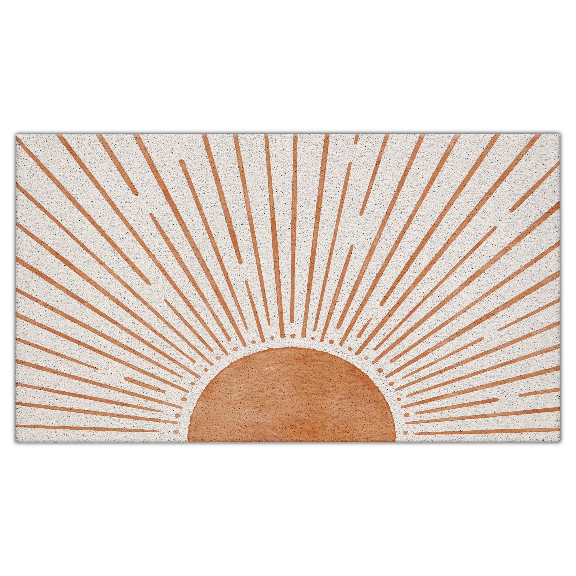 Nogrit Abstract Boho Sun Sunrise Sunset Sunshine Mid Century Modern Waterproof Door Mat Outdoor Entrance 17X30 Inch Non-Slip Doo