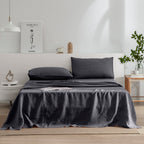 EVERLY Linen Queen Sheets Set, 100% Stonewashed French Linen Bed Sheets Deep Pocket Sheets, 4 Pieces (1 Flat Sheet, 1 Fitted She