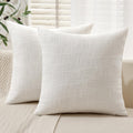 MIULEE Burlap Linen Throw Pillow Covers 20x20 Inch Christmas Pure White Decorative Pillow Covers Modern Farmhouse Pillowcases So