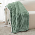 Kozyhvn Sherpa Green Throw Blanket For Couch - Soft Cozy Fleece Blanket, Warm Blanket For Winter, Reversible Blanket For Sofa, S