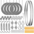 Sun Shade Sail Hardware Kit 6 Inch With 4Pcs 4 * 12Ft Cable Wire Rope 304 Stainless Steel For Patio, Garden Triangle Rectangle A