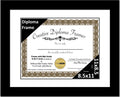Creative Picture Frames 8.5x11 Classic Black Diploma Frame with White Mat Glass Easel and Installed Wall Hangers | Frame Holds 1