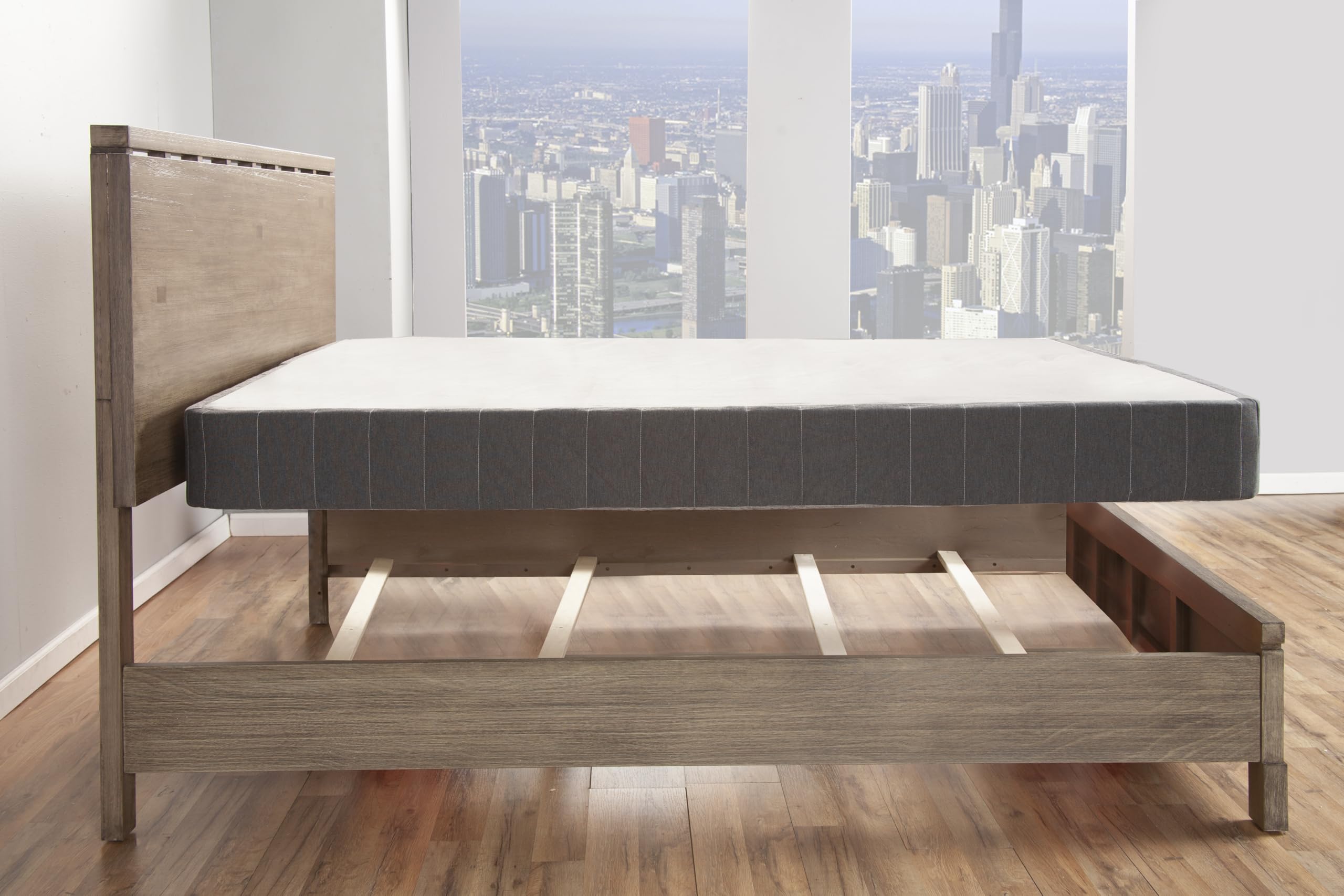 Hollywood Bed Frames Enforce Base Platform, Queen, Gray
