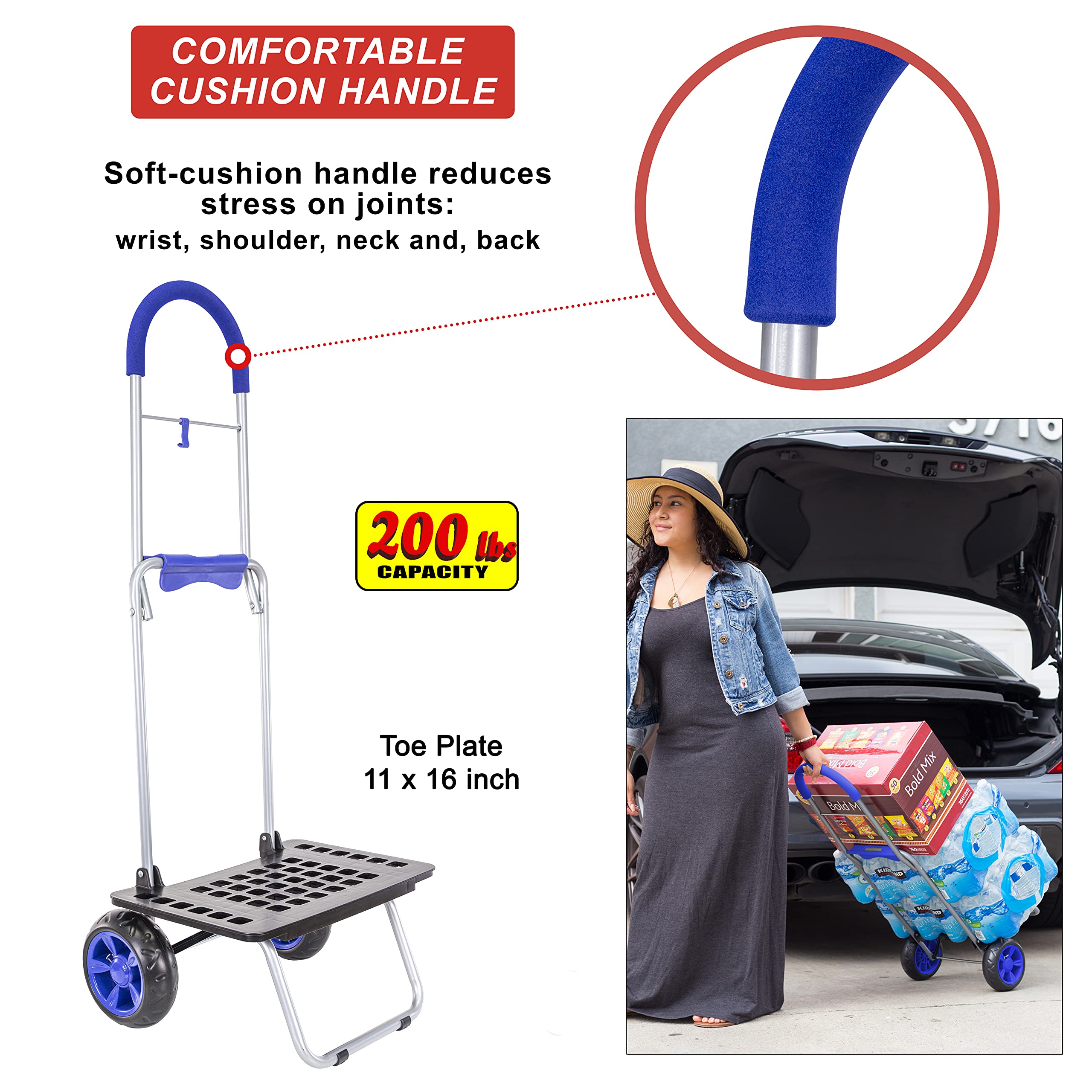 dbest 01527 Bigger Trolley Dolly, 16&quot;14&quot;40&quot;, Blue