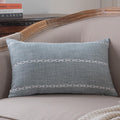 vctops Rustic Striped Cotton Linen Decorative Throw Pillow Cover Embroidery Lumbar Cushion Cover Pillowcase for Sofa Bedroom Cou