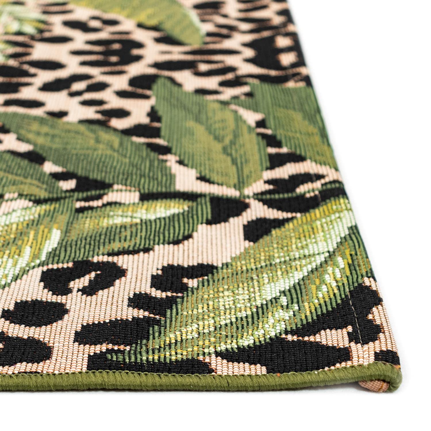 Liora Manne Marina Low Profile Durable Indoor/Outdoor Woven Rug- Safari Green 6'6' X 9'4'