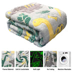 Dinosaur Blanket For Boys, Glow In The Dark Blanket For Kids, Kids Blanket For Boys, Toddler Blanket For Boys, Dinosaur Gifts Fo