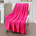 Exclusivo Mezcla Fleece Throw Blanket For Couch, Sofa, 300Gsm Super Soft And Warm Blankets, Hot Pink Throw All Season Use, Cozy,