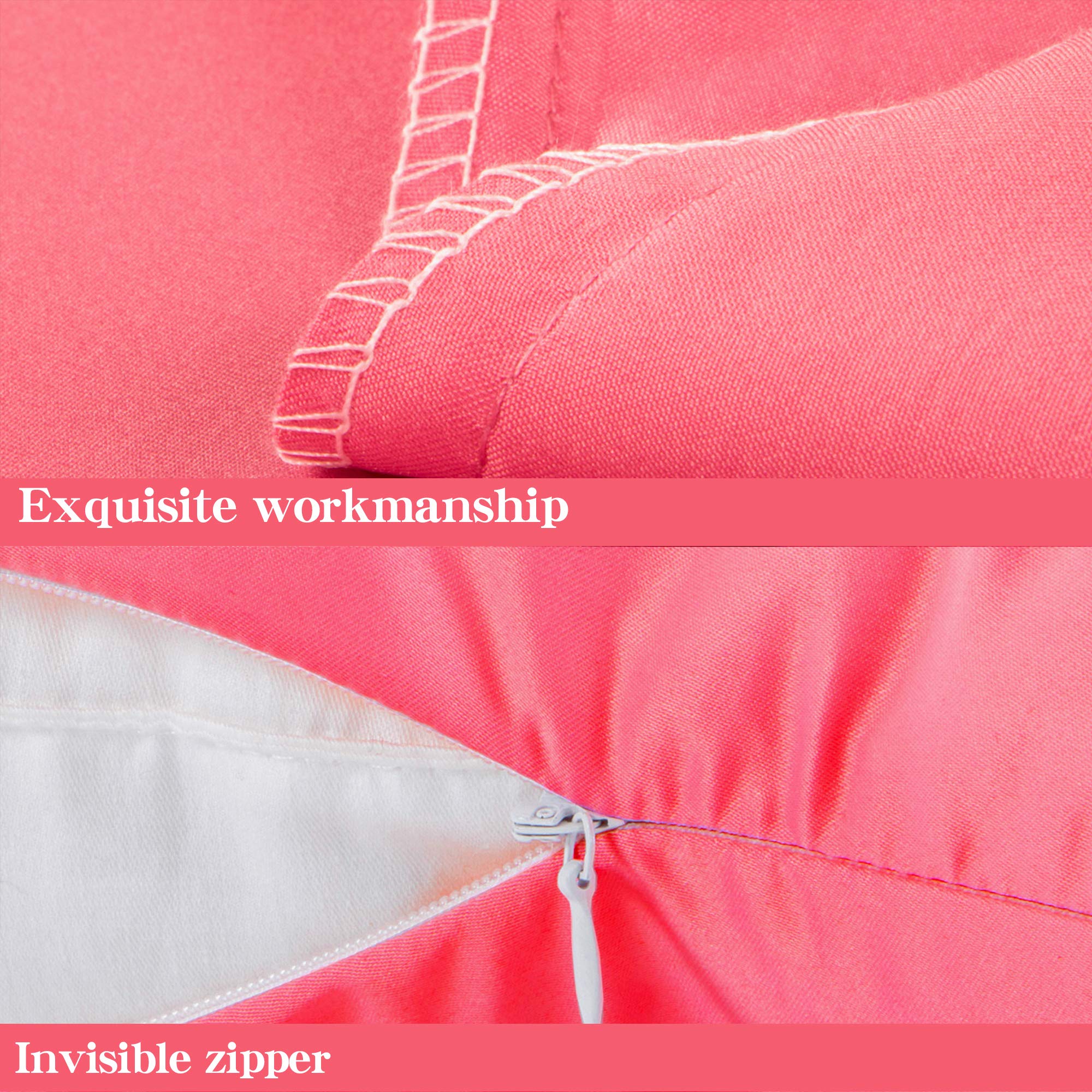 Ntbay Zippered Satin Pillow Cases For Hair And Skin, Luxury King Hidden Zipper Pillowcases Set Of 2, 20X36 Inches, Coral Pink