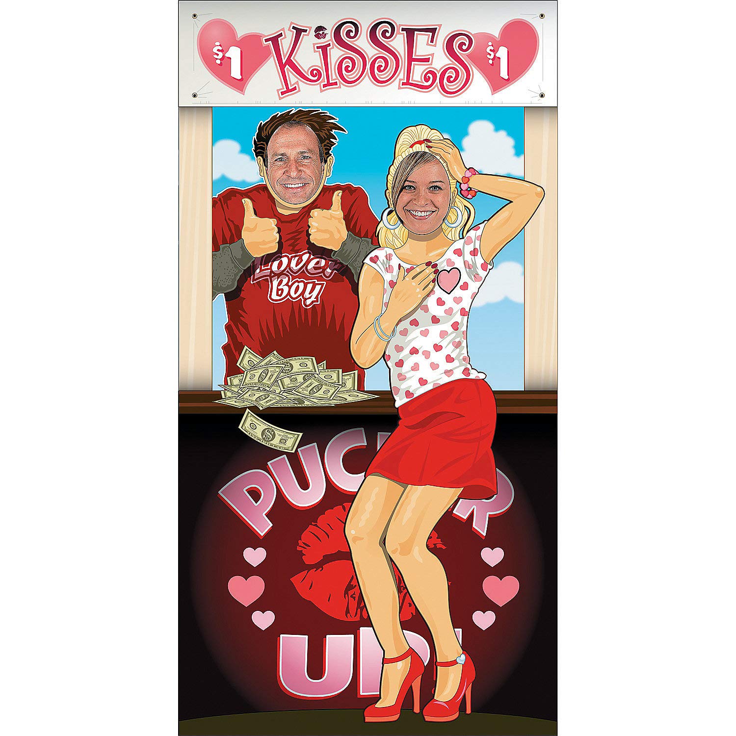 Fun Express Kissing Booth Photo Door Banner