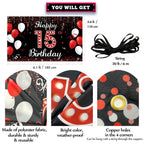 15Th Birthday Backdrop Banner, Happy 15Th Birthday Decorations For Girls, Red Black 15 Year Old Birthday Party Photo Booth Props