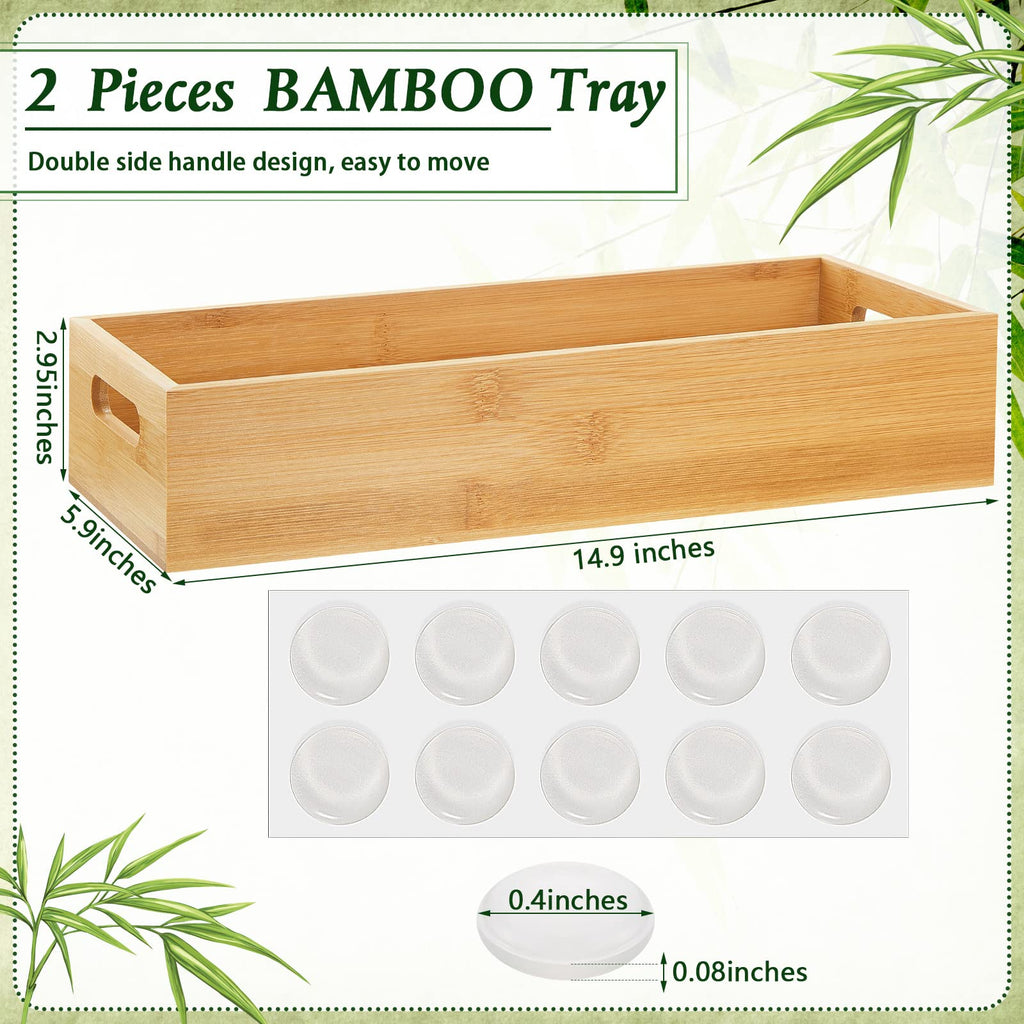 2 Pcs Bamboo Toilet Tank Tray Bathroom Trays Bamboo Bathroom Organizer Wood Toilet Paper Basket With Handles Bamboo Bathroom Box