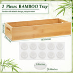 2 Pcs Bamboo Toilet Tank Tray Bathroom Trays Bamboo Bathroom Organizer Wood Toilet Paper Basket With Handles Bamboo Bathroom Box