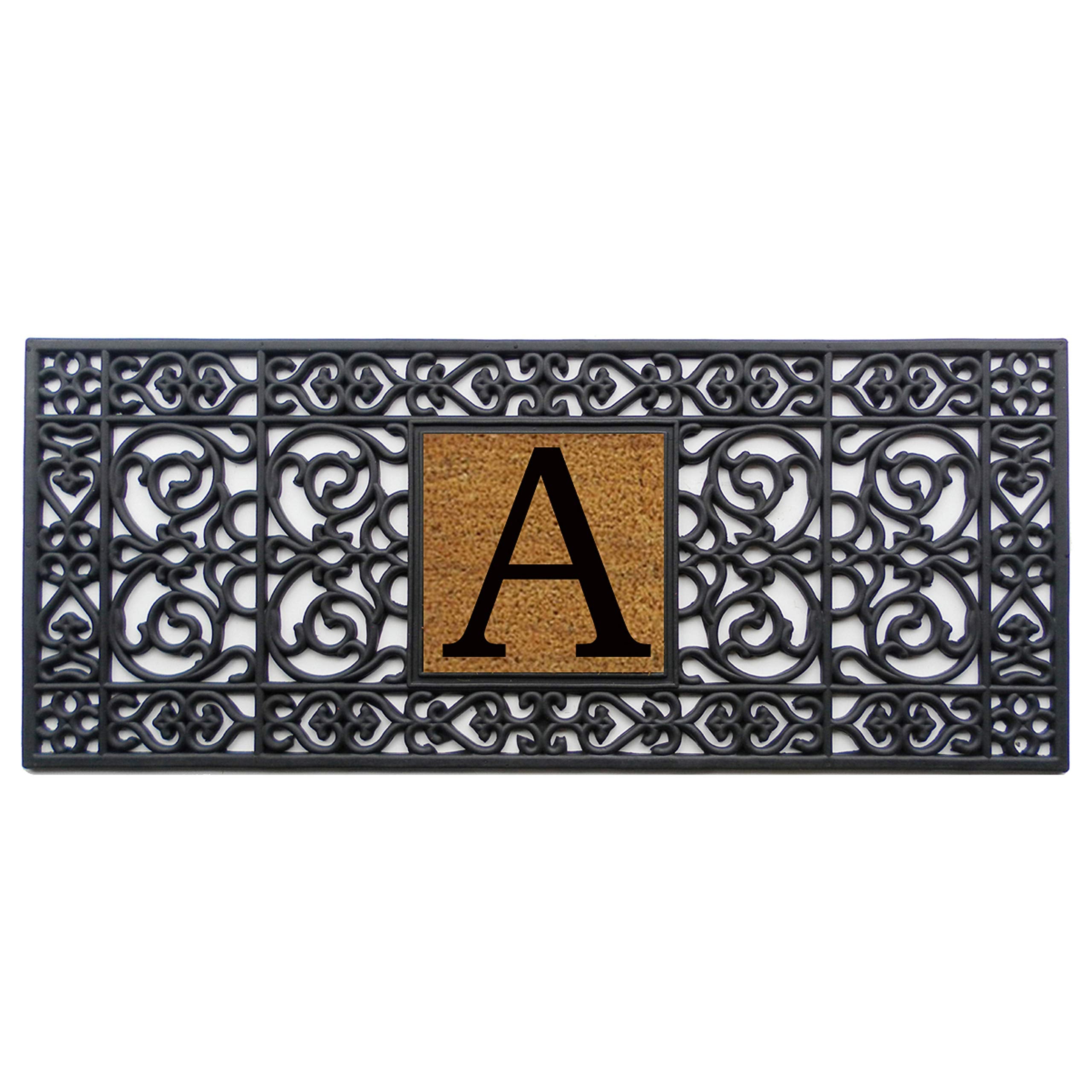 Calloway Mills 170011741A Rubber Monogram Doormat, 17' X 41' (Letter A)
