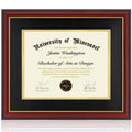 Minesaxel Diploma Frame 14x17 with Black Mat Fits Document, Certificate or 16x20 Picture without Mat, 17x14 Cherry Red Frame for